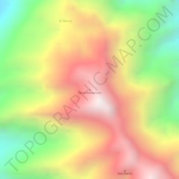 Topografische Karte Cerro Monserrate, Höhe, Relief