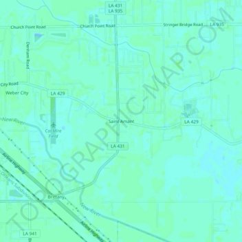 Topografische Karte Saint Amant, Höhe, Relief