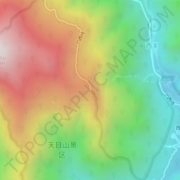 Topografische Karte 大树王景区, Höhe, Relief