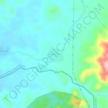 Topografische Karte Asikuma, Höhe, Relief