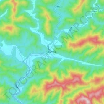 Topografische Karte 历口镇, Höhe, Relief