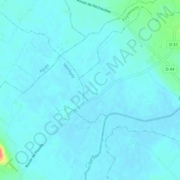 Topografische Karte En Chaylade, Höhe, Relief