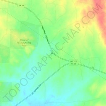 Topografische Karte Grit, Höhe, Relief