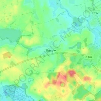 Topografische Karte Thurow, Höhe, Relief