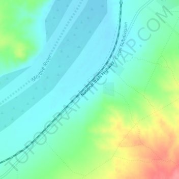 Topografische Karte Hodge, Höhe, Relief