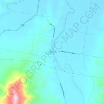 Topografische Karte Tenthill, Höhe, Relief