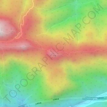 Topografische Karte 三角髻, Höhe, Relief