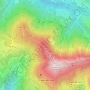 Topografische Karte Rengerberg, Höhe, Relief