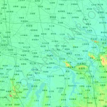 Topografische Karte 凤台县, Höhe, Relief