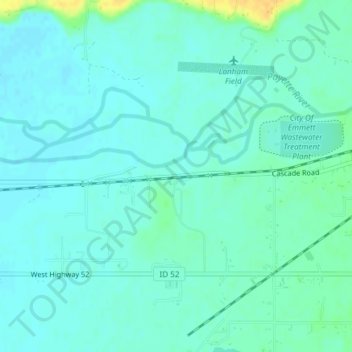 Topografische Karte Del Monte, Höhe, Relief