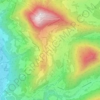 Topografische Karte Oberwinkl, Höhe, Relief