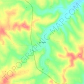 Topografische Karte Wet Glaize, Höhe, Relief