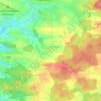 Topografische Karte Hochgreut, Höhe, Relief