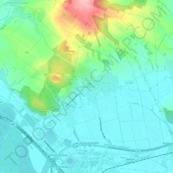 Topografische Karte Leobendorf, Höhe, Relief