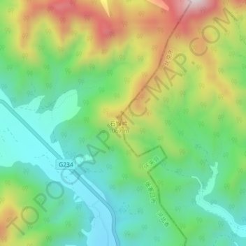 Topografische Karte 石猴, Höhe, Relief