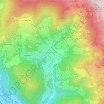Topografische Karte Zeltschach, Höhe, Relief