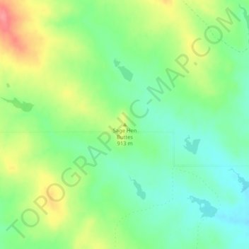 Topografische Karte Sage Hen Buttes, Höhe, Relief