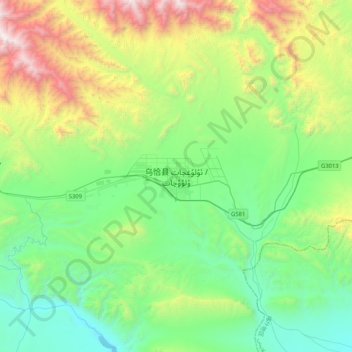 Topografische Karte 乌恰县, Höhe, Relief