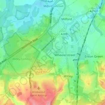 Topografische Karte Cramhurst, Höhe, Relief
