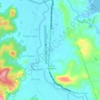 Topografische Karte Luna, Höhe, Relief