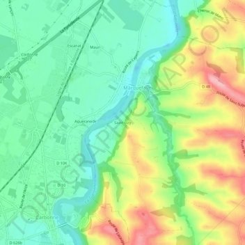 Topografische Karte Saint-Lizy, Höhe, Relief