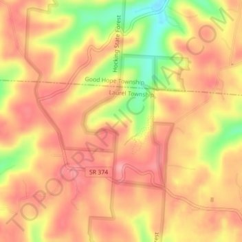 Topografische Karte Cantwell Cliffs, Höhe, Relief