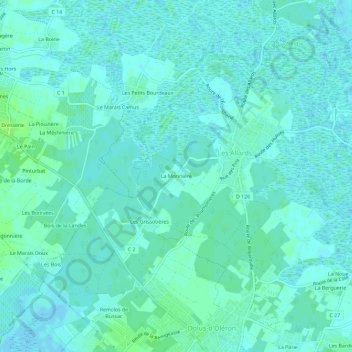 Topografische Karte La Morinière, Höhe, Relief