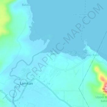 Topografische Karte Bato, Höhe, Relief