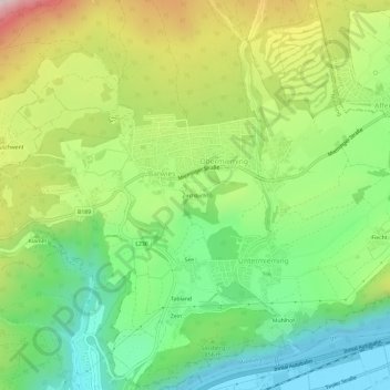 Topografische Karte Zirchbichl, Höhe, Relief
