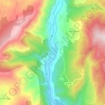 Topografische Karte Matarrosa del Sil, Höhe, Relief