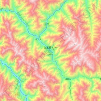 Topografische Karte 白玉县, Höhe, Relief