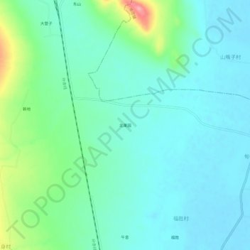 Topografische Karte 北果园, Höhe, Relief