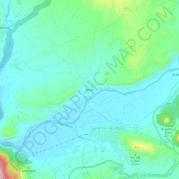 Topografische Karte Vernet, Höhe, Relief