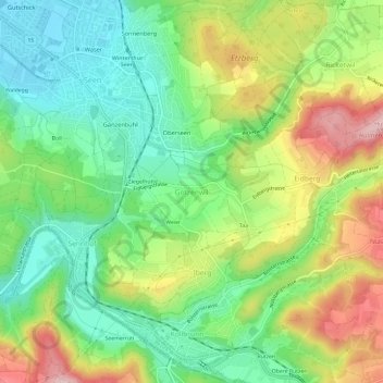 Topografische Karte Gotzenwil, Höhe, Relief