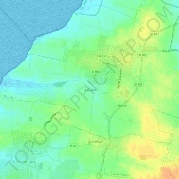 Topografische Karte Les Salles, Höhe, Relief