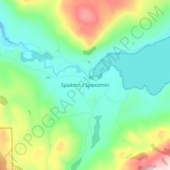 Topografische Karte Spaxomin, Höhe, Relief