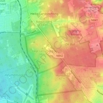 Topografische Karte Dekkerswald, Höhe, Relief