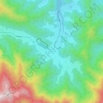 Topografische Karte Kernhof, Höhe, Relief