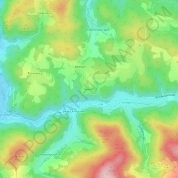Topografische Karte Neustift, Höhe, Relief