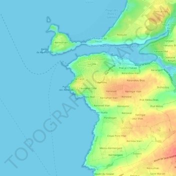 Topografische Karte Feunteun Dost, Höhe, Relief