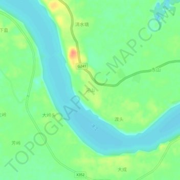 Topografische Karte 河山, Höhe, Relief