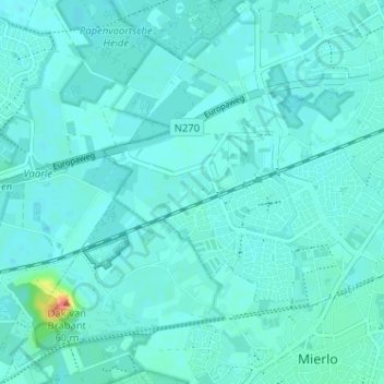 Topografische Karte Kranenbroek, Höhe, Relief