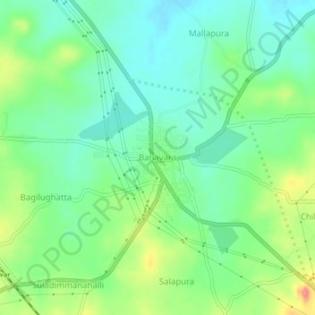 Topografische Karte Banavara, Höhe, Relief