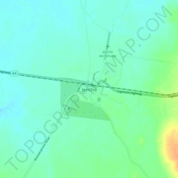 Topografische Karte Jericho, Höhe, Relief