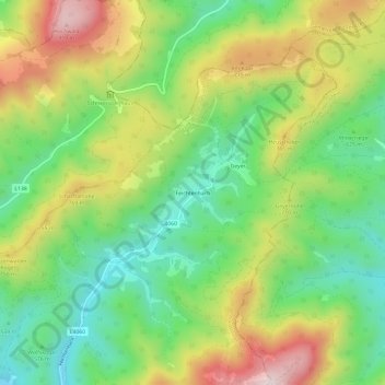 Topografische Karte Feichtenbach, Höhe, Relief