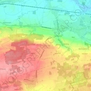 Topografische Karte Schocherswil, Höhe, Relief