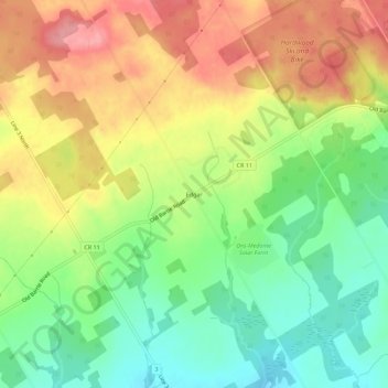 Topografische Karte Edgar, Höhe, Relief