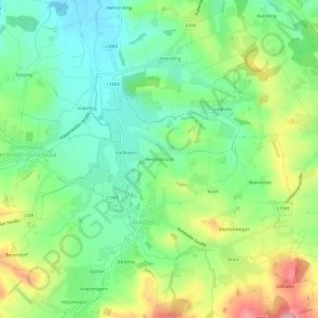 Topografische Karte Weißenbrunn, Höhe, Relief