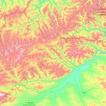 Topografische Karte Сут-Хольский кожуун, Höhe, Relief