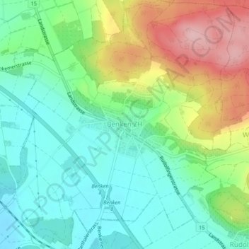 Topografische Karte Benken ZH, Höhe, Relief